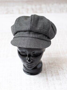 Upcycled Wool Newsboy Baker Boy 8 Panel Vintage Style Hat